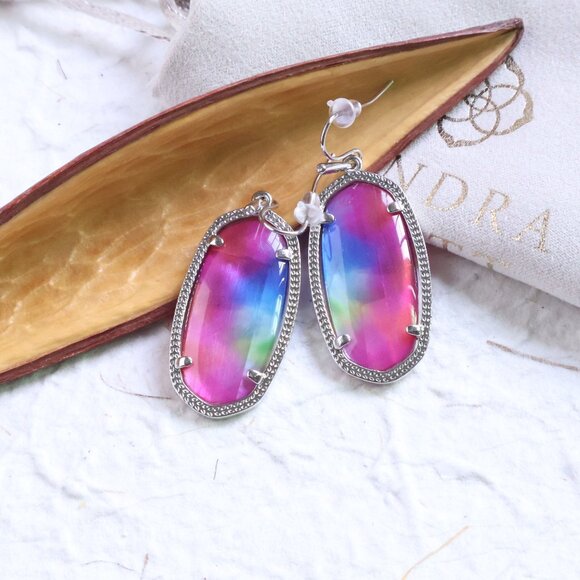 Kendra Scott Elle Watercolor Earrings Silver - Picture 2 of 2